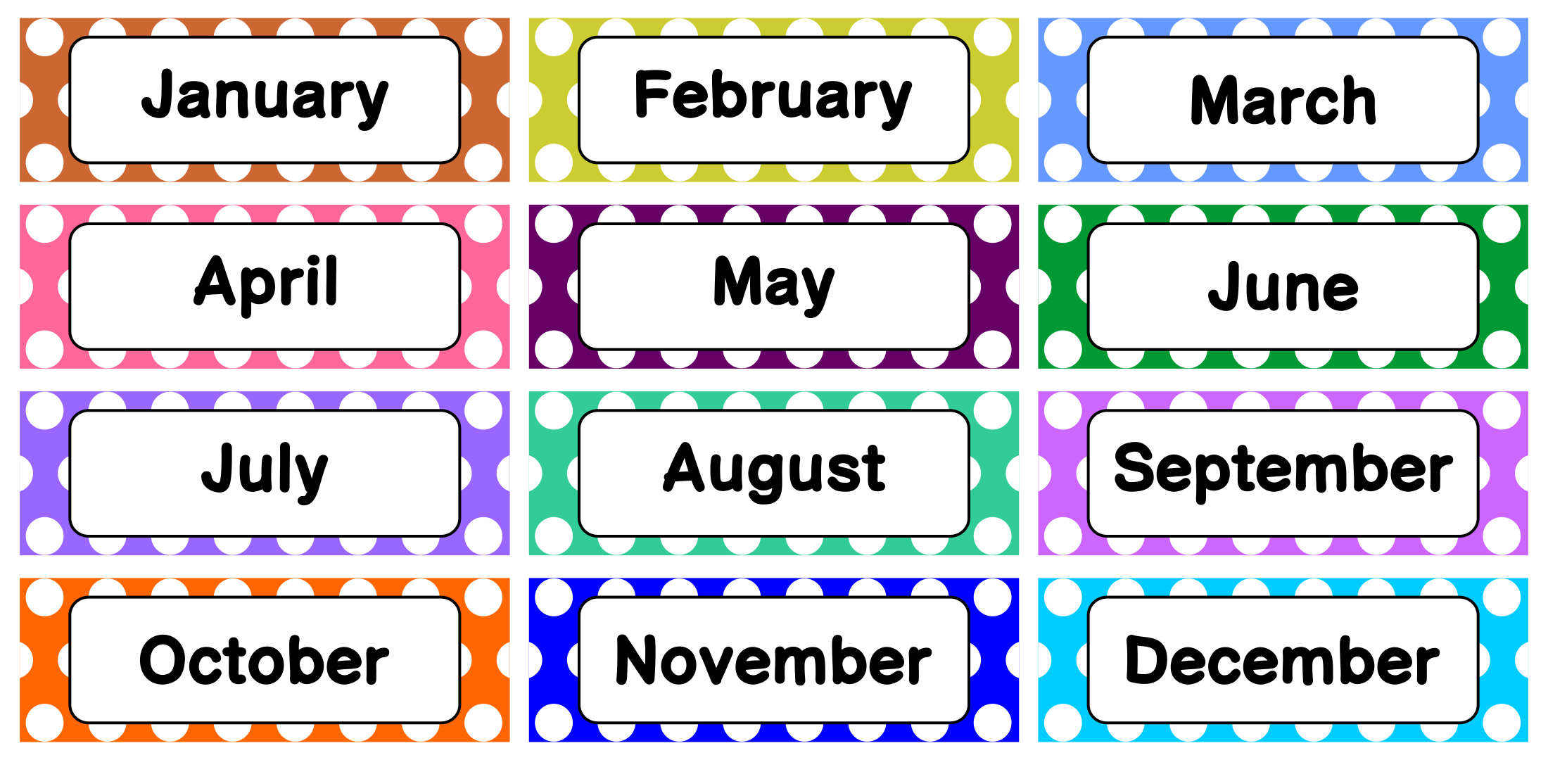 10 Best Printable Calendar Month Labels Printablee Printable Labels