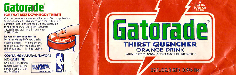1987 Orange Gatorade Bottle Label Flickr Photo Sharing 