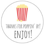 20 Popcorn Labels Instant Download Movie Theme PDF Popcorn