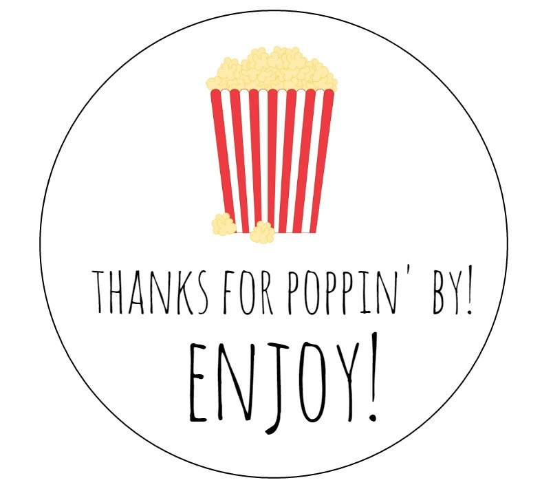 20 Popcorn Labels Instant Download Movie Theme PDF Popcorn