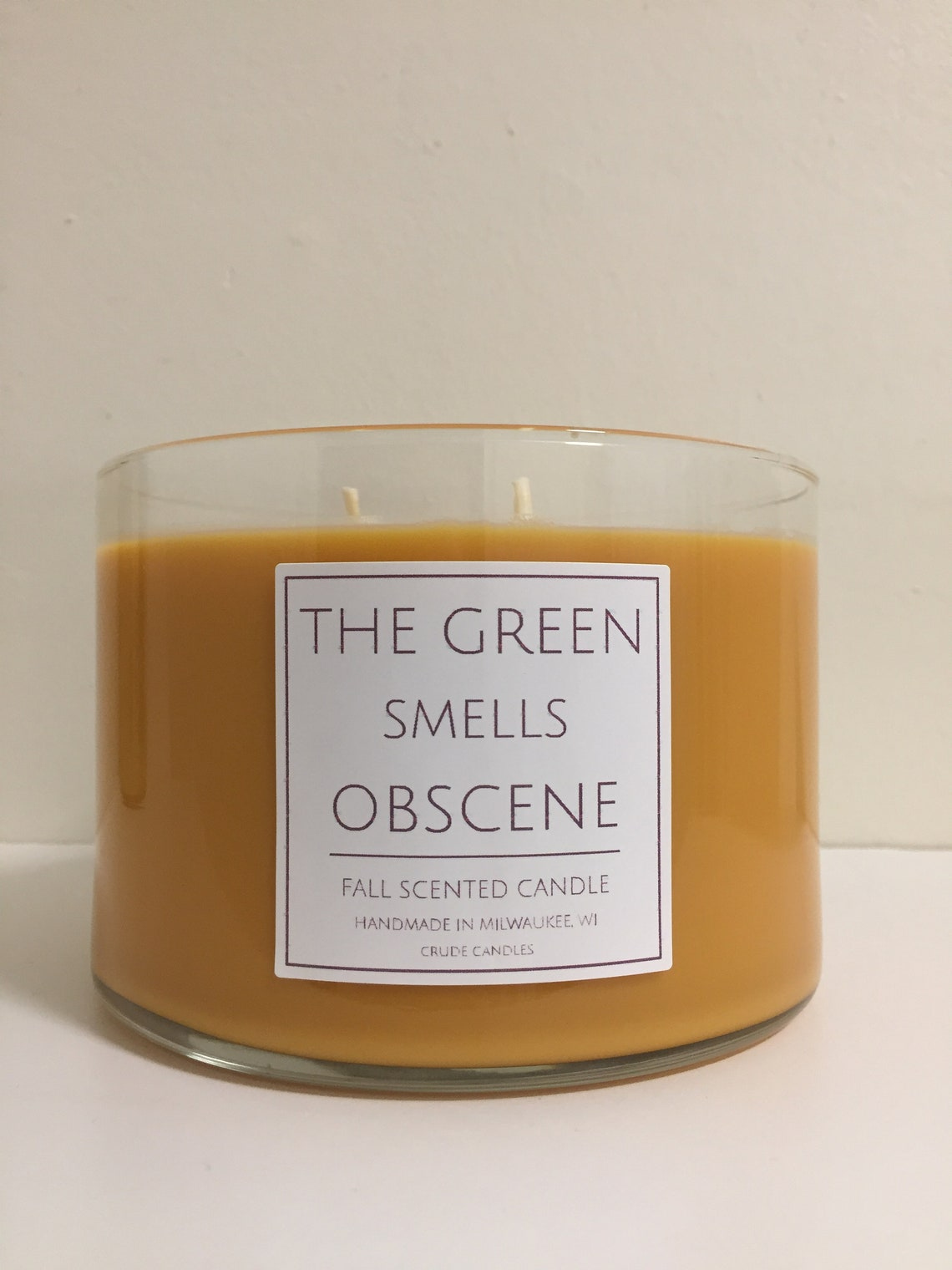 3 Wick The Green Smells Obscene Funny Clever Candle Labels Etsy
