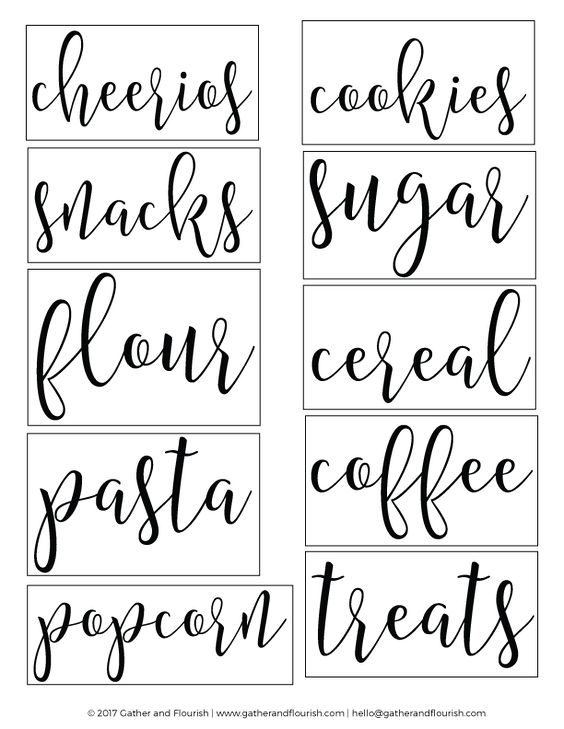 30 Pretty Kitchen Or Pantry Labels Kitty Baby Love