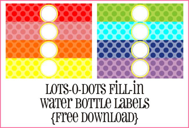 9 Sets Of Free Printable Water Bottle Labels