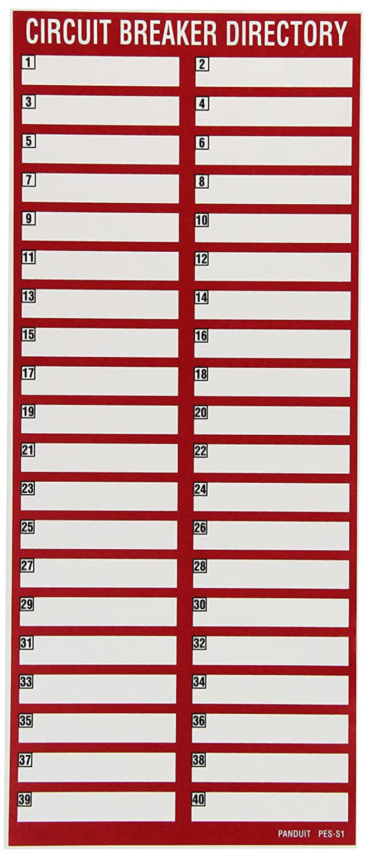 Printable Breaker Box FREE Electrical Panel Label Template Excel