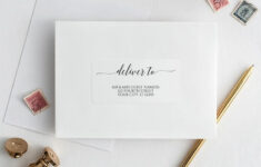 Address Label Template Romantic Calligraphy 4x2 Editable PDF