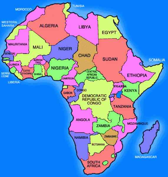 Printable Labeled Map Of Africa Printable Labels 2857