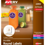 Avery Round Labels For Laser Inkjet Printers 2 5 72 Water