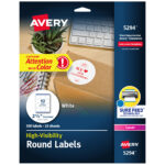 Avery Round Labels Laser Printers 2 1 2 300 Labels 5294 Walmart