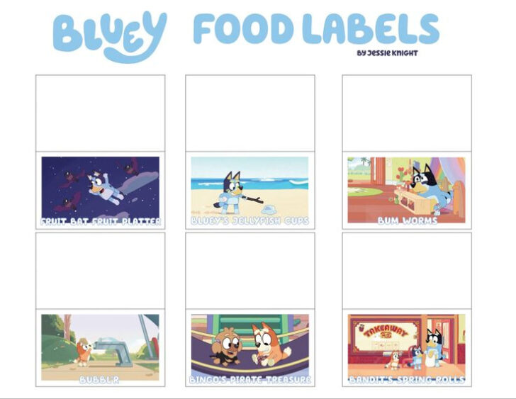 Bluey Party Food Labels In 2021 Bluey Party Party Invitations Kids