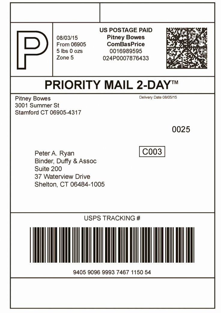 Printable USPS Priority Mail Label Printable Labels