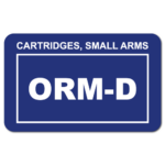 Cartridges Small Arms ORM D Stickers