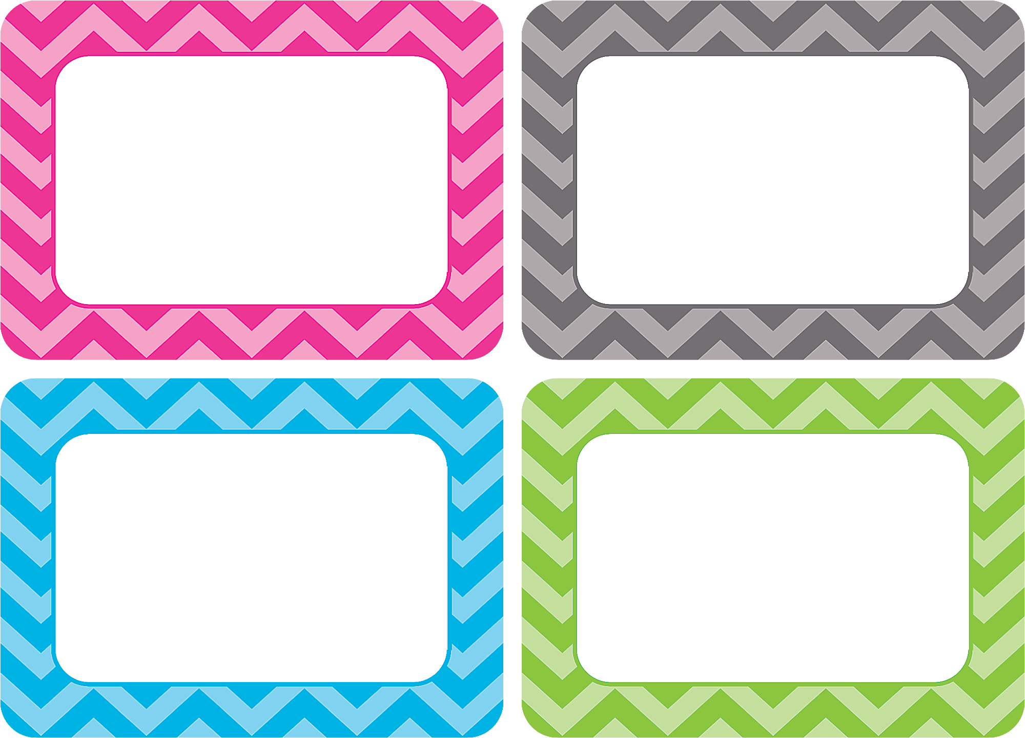 Chevron Name Tags Labels Multi Pack TCR5526 Teacher Created Resources