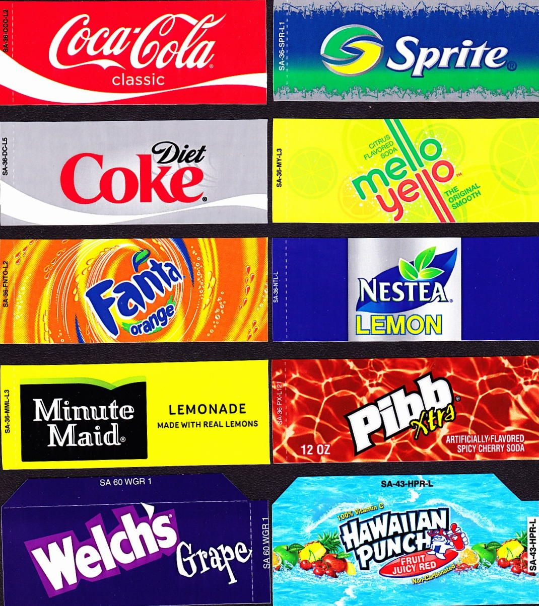 Coke Machine Labels 10 Coke Mixed Set Small Flavor Labels Soda Vend 