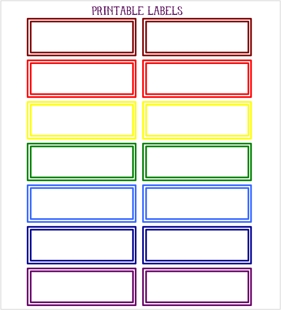 Colored Printable Labels Printable Labels