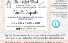 Cottage Food Label Template