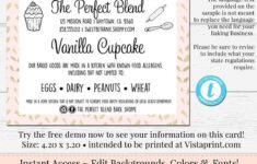 Cottage Law Label Bakers Label Cupcake Product Label DIY Ingredient