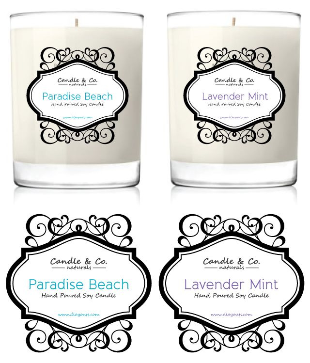DLayouts Professional Templates For Designer Soy Candles Labels 