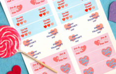 Easy Classroom Valentines Custom Lollipop Labels
