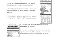 Food Labels Worksheet