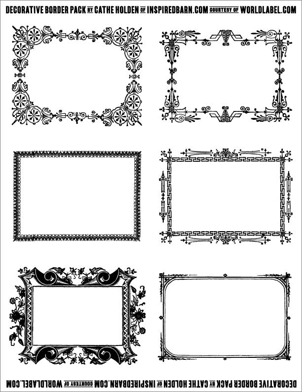 Free Decorative Border Pack Graphics By Cathe Holden Free Printable 