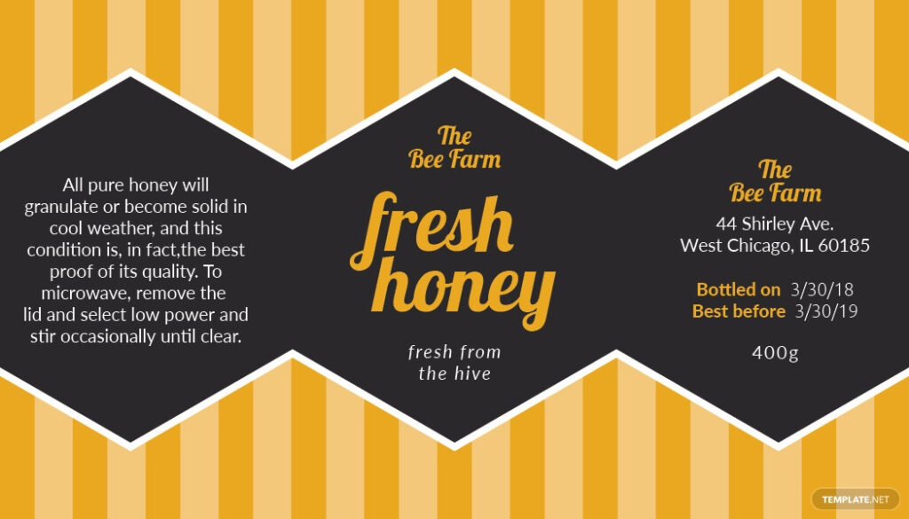 Free Honey Jar Label Template In Illustrator Template | Printable Labels