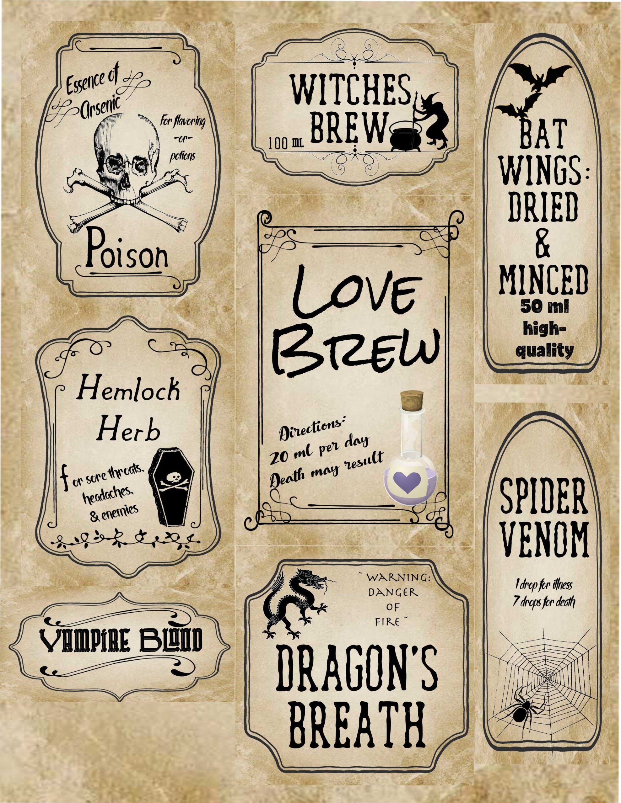 Free Printable Apothecary Labels That Are Monster Williams Blog