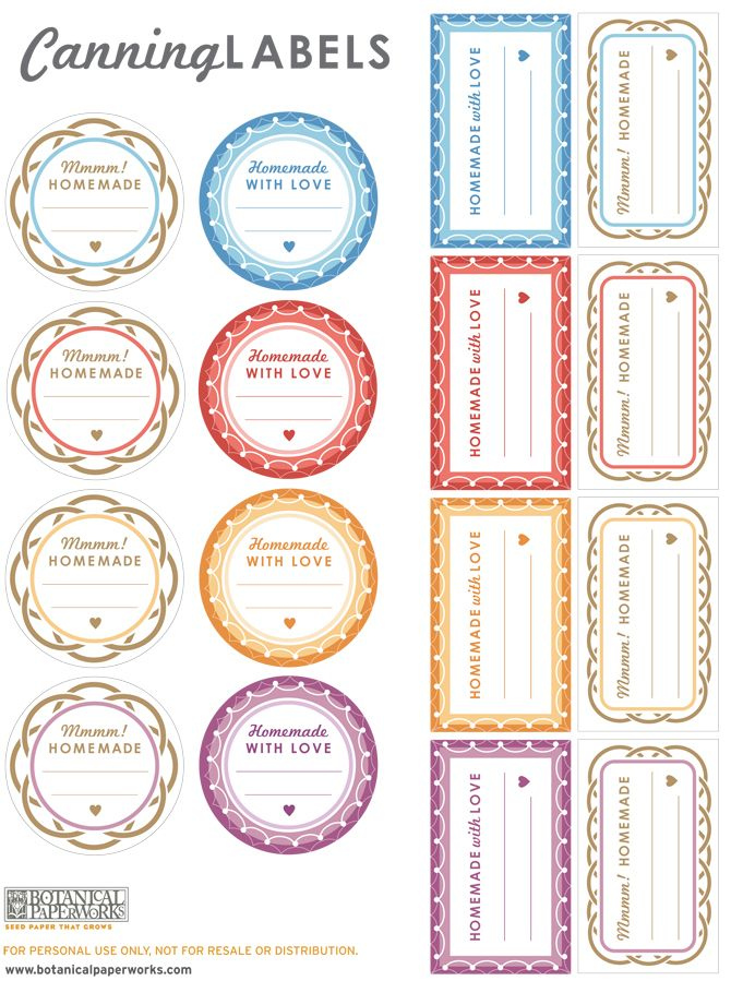  free Printable Canning Labels Mason Jars Labels Labels Printables 