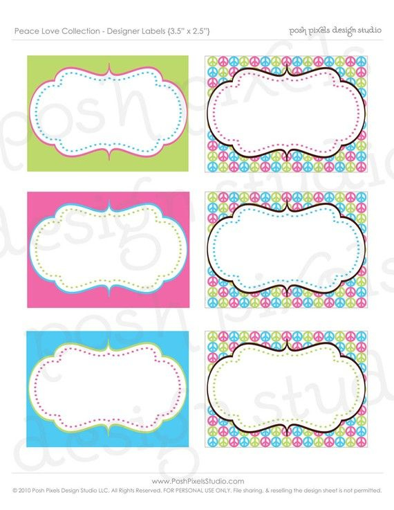 Free Printable Cute Blank Labels Printable Labels Candy Jar Labels 