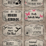 Free Printable Halloween Apothecary Labels 16 Designs Plus Blanks