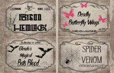 Free Printable Halloween Apothecary Labels 16 Designs Plus Blanks