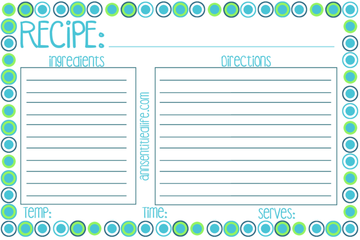 Printable Labels For Recipes