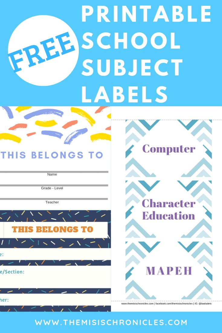 Free Printable School Subject Labels Subject Labels School Subjects 