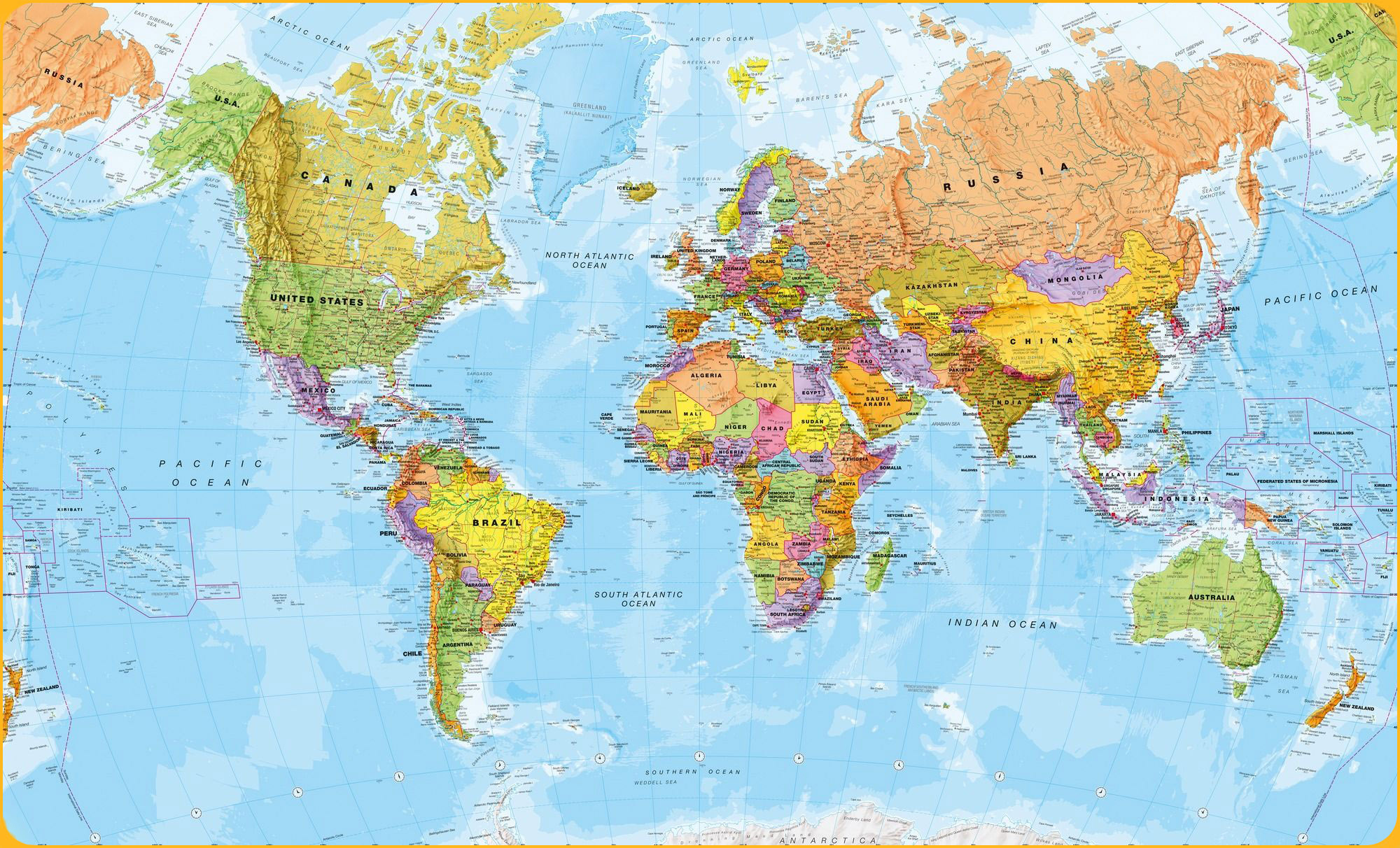 Free Printable World Map Poster For Kids PDF 