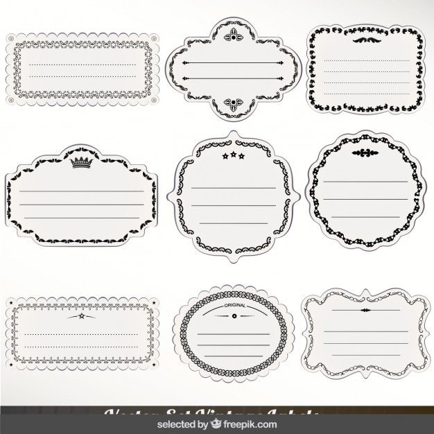 Free Vector Victorian Labels Collection