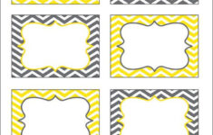 Gray And Yellow Chevron Labels Printable PDF Editable Etsy