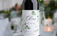 Greenery Wedding Wine Bottle Label Template Printable Etsy In 2021
