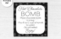 Hot Chocolate Bomb Tag Hot Cocoa Bomb Instructions Card Etsy