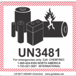 Lithium Battery Label LR27 2017 UN3481 Chemtrec