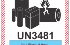 Lithium Battery Label LR27 2017 UN3481 Custom