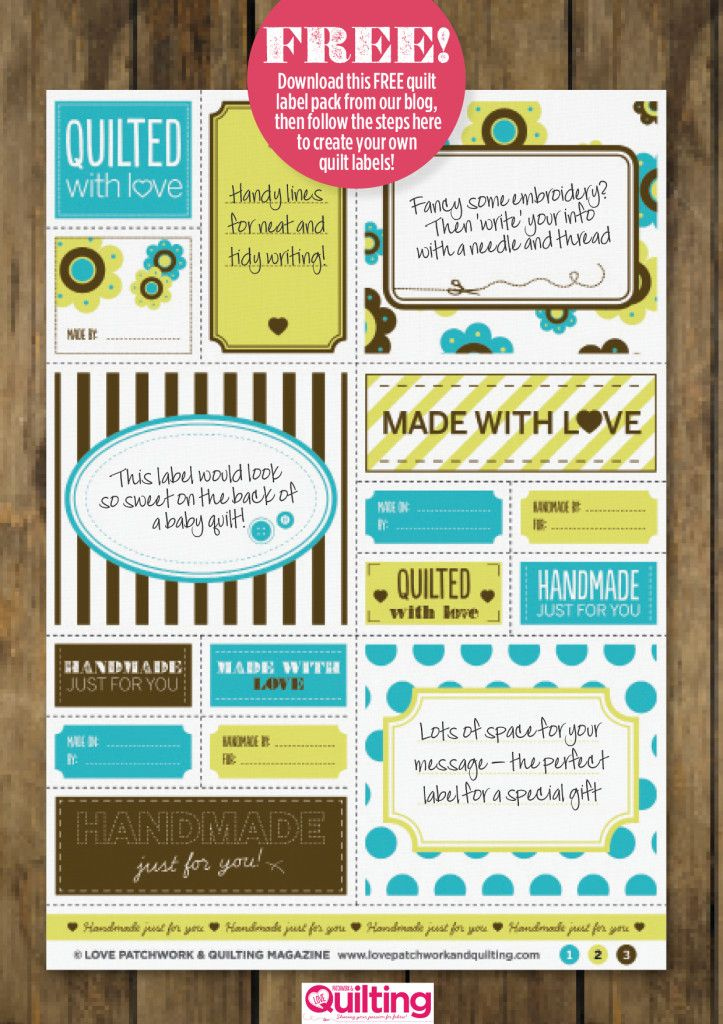 Love Patchwork Quilting Quilt Labels Free Quilting Label Templates