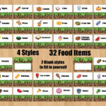 Minecraft Printable 32 Food Labels 2 Blank Styles To Write On Youself