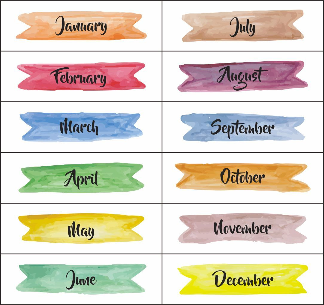 Months of the Year Labels Months In A Year Free Printable Cleaning 
