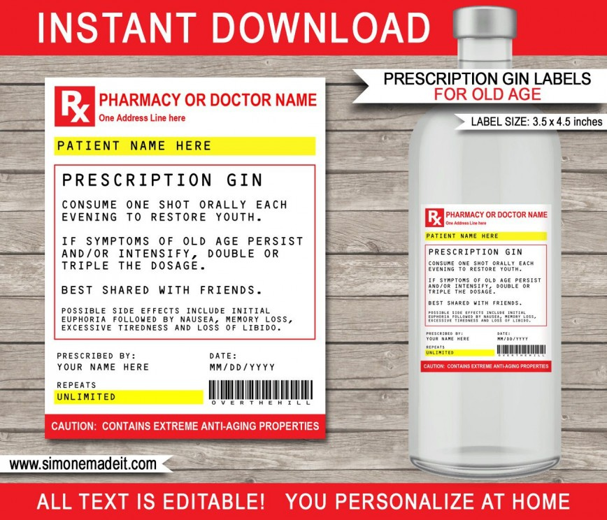 Pill Bottle Label Template Addictionary