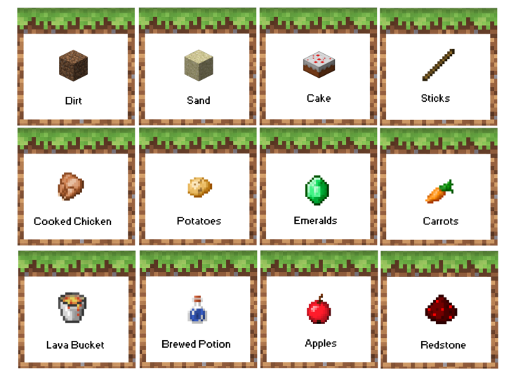 Minecraft Printable Food Labels FREE