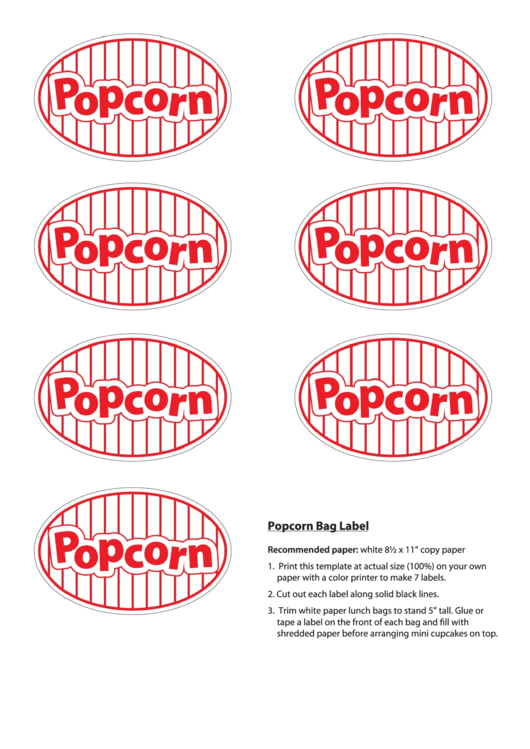 Popcorn Bag Label Templates Printable Pdf Download