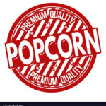 Popcorn Label Or Stamp On White Background Vector Illustration
