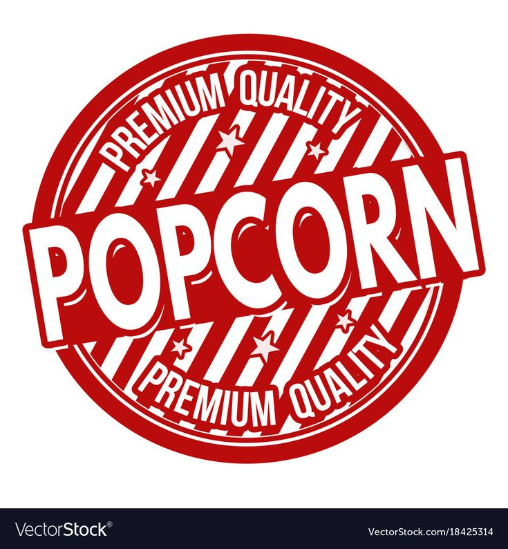 Popcorn Label Or Stamp On White Background Vector Illustration 