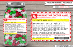 Prescription Chill Pills For Christmas Gift Label Template Emergency