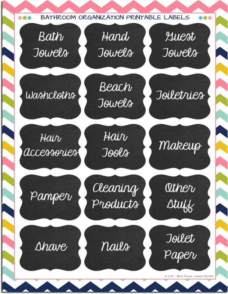 Printable Bathroom Labels Neat House Sweet Home 