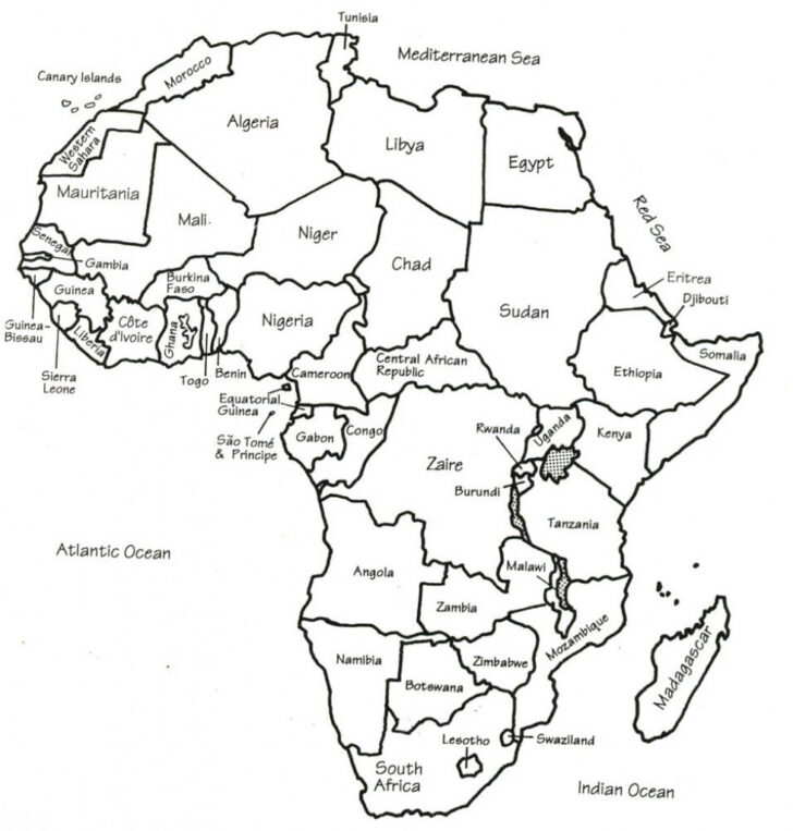 Printable Labeled Map Of Africa